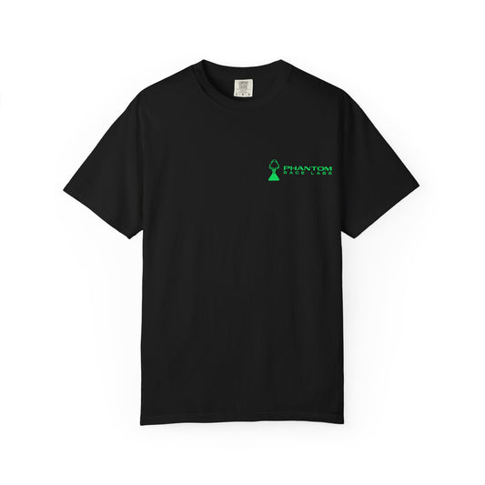 Phantom Race Labs T-Shirt - Green Text and Logo